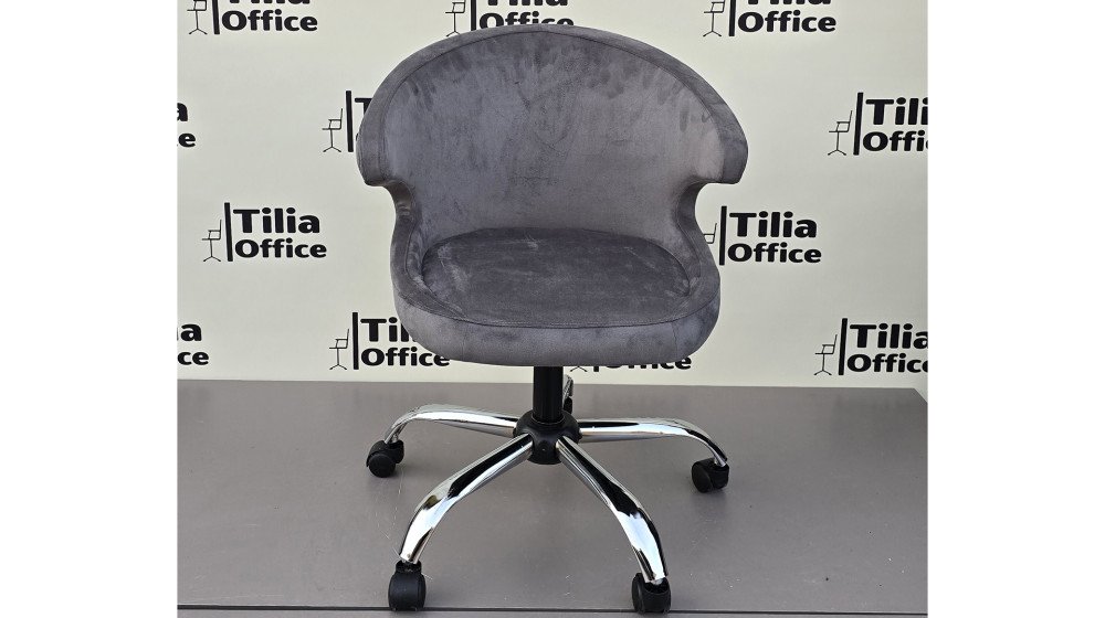 Coket Çalışma Koltuğu Krom Yonca Ayak Koyu Gri